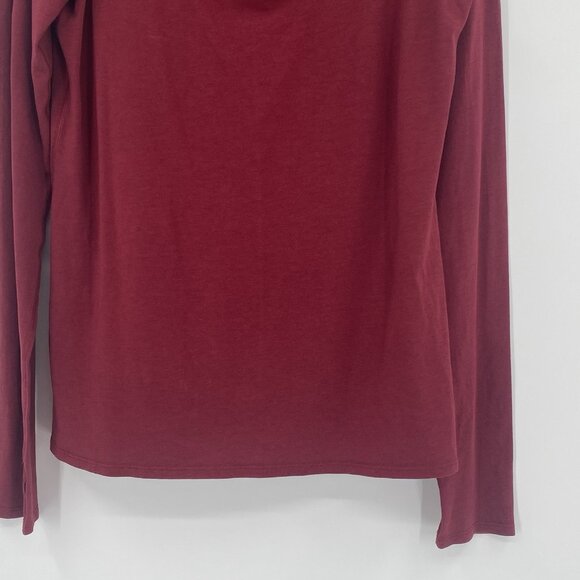 Lululemon Size M (NO SIZE TAG) Red Maroon Anahatasana Scoop Long Sleeve Tee Pima - Picture 7 of 13